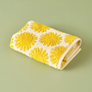 %100 Pamuk Sunny Yüz Havlusu Sarı (50x70 Cm) Sarı