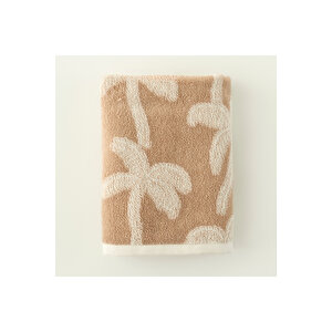 %100 Pamuk Palm Yüz Havlusu Bej (50x70 Cm) Bej Bej