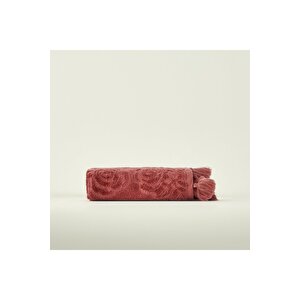%100 Pamuk Rose Jakarlı El Havlusu Mürdüm (30x50 Cm) Mürdüm Mürdüm