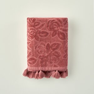 %100 Pamuk Rose Jakarlı El Havlusu Mürdüm (30x50 Cm) Mürdüm