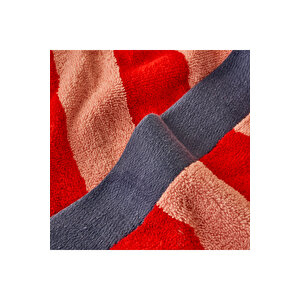 %100 Pamuk Line Banyo Havlusu Kırmızı (90x150 Cm) Kırmızı Kırmızı