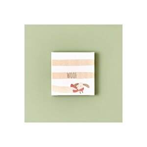 Sausage Dog 3'lü Kanvas Tablo (20x20 Cm) Çok Renkli