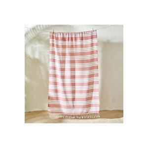 %100 Pamuk Stripe Peştamal Kiremit (90x160 Cm) Kiremit