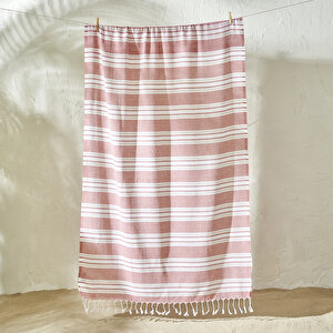 %100 Pamuk Stripe Peştamal Kiremit (90x160 Cm) Kiremit