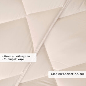 %100 Microfiber King Size Yorgan Beyaz (235x215 Cm) Beyaz