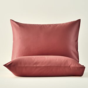 %100 Pamuk Saten Basic Standart 2'li Yastık Kılıfı Bordo (50x70 Cm) Bordo
