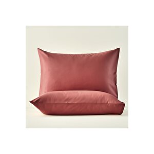 %100 Pamuk Saten Basic Standart 2'li Yastık Kılıfı Bordo (50x70 Cm) Bordo