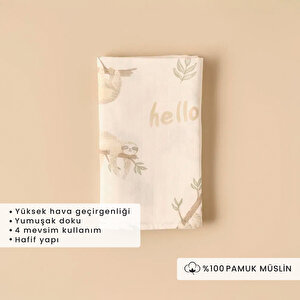 %100 Pamuk Sloth Müslin Pike Bej (90x100 Cm) Bej