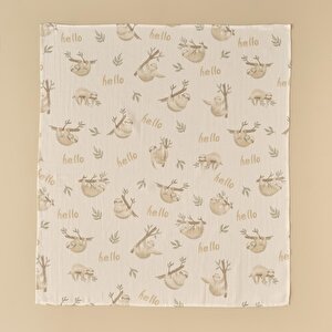 %100 Pamuk Sloth Müslin Pike Bej (90x100 Cm) Bej