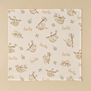 %100 Pamuk Sloth Müslin Örtü Seti 2'li Bej (65x65 Cm) Bej