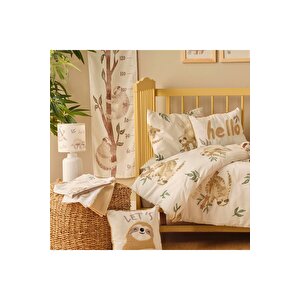 %100 Pamuk Sloth Müslin Örtü Seti 2'li Bej (65x65 Cm) Bej