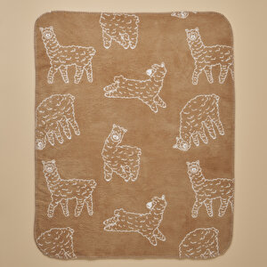 Alpaca Pamuklu Bebek Battaniyesi Bej (100x120 Cm) Bej