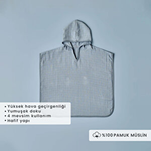 %100 Pamuk Marine Müslin Panço Mavi (60x60 Cm) Mavi