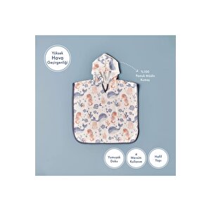 %100 Pamuk Marine Baskılı Müslin Panço (60x60 Cm) Çok Renkli