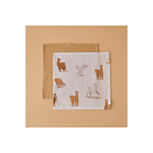 Alpaca Ağız Silme Bezi Seti 4'lü Bej (30x30 Cm) Bej