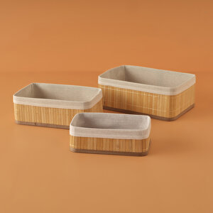 Bres Bambu Düzenleyici Kutu Naturel (27x17x10 Cm) Naturel