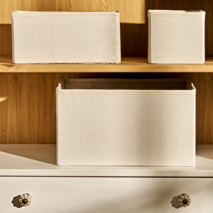 Ella Katlanabilir Organizer Sepet Naturel (28x13x13 Cm) Naturel