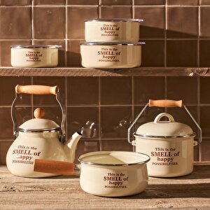 Cozy Emaye Demlik Krem (2 Lt) Krem