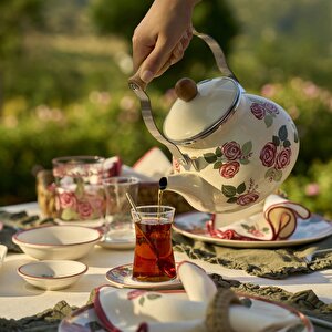Rose Emaye Demlik Krem (2 Lt) Krem