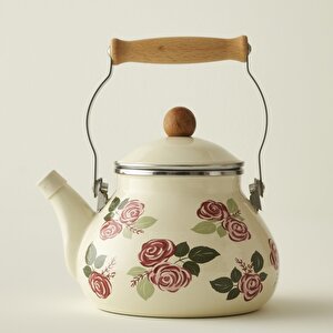 Rose Emaye Demlik Krem (2 Lt) Krem