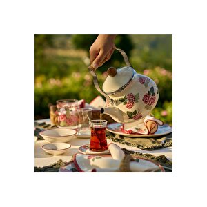 Rose Emaye Demlik Krem (2 Lt) Krem