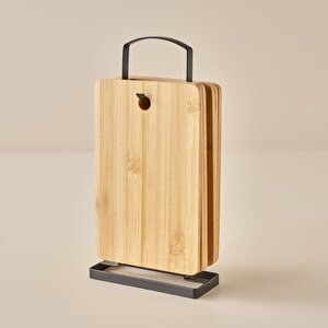 Miron 6'lı Standlı Kesme Tahtası Naturel (16x5x30 Cm) Naturel