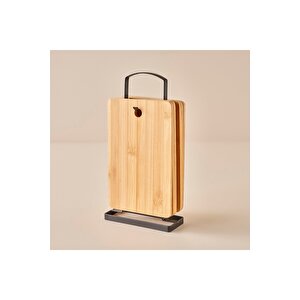 Miron 6'lı Standlı Kesme Tahtası Naturel (16x5x30 Cm) Naturel