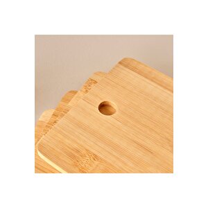 Miron 6'lı Standlı Kesme Tahtası Naturel (16x5x30 Cm) Naturel