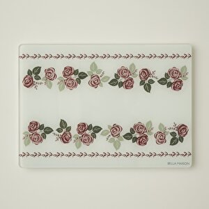 Rose Cam Kesme Tahtası (35x25 Cm) Çok Renkli
