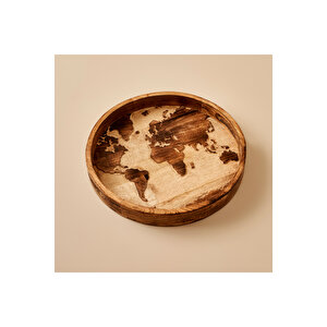 Tina Mango Ağacı Dekoratif Tepsi Naturel (45x5x45 Cm) Naturel