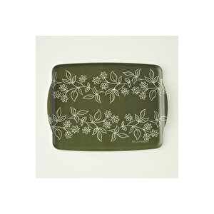 Leaf Melamin Tepsi Yeşil (42x31 Cm) Yeşil Yeşil