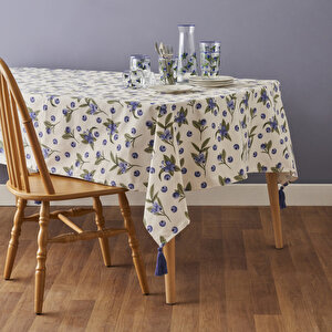 %100 Pamuk Blueberry Masa Örtüsü (153x153 Cm) Çok Renkli