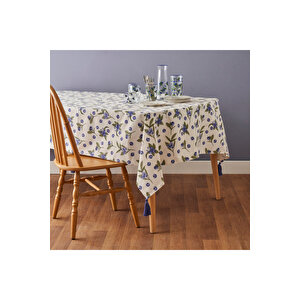 %100 Pamuk Blueberry Masa Örtüsü (153x153 Cm) Çok Renkli