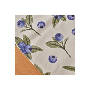 %100 Pamuk Blueberry Masa Örtüsü (153x250 Cm) Çok Renkli