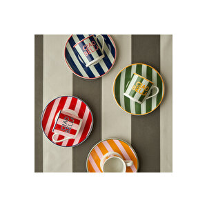 Line 2'li Kahve Fincanı Yeşil-turuncu (90 Cc) Yeşil-turuncu