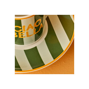 Line 2'li Kahve Fincanı Yeşil-turuncu (90 Cc) Yeşil-turuncu