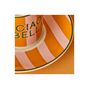 Line 2'li Kahve Fincanı Yeşil-turuncu (90 Cc) Yeşil-turuncu