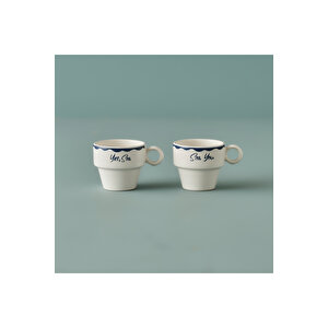 Marine Seramik 4'lü Espresso Seti Mavi (105 Cc)