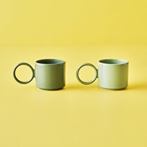 Arcana Seramik Espresso 2'li Set Yeşil (270 Cc) Yeşil