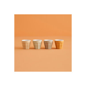 Sipz Stoneware Kahve Fincanı Seti 4'lü (90 Cc) Çok Renkli