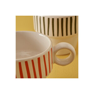 Stripe Seramik 4'lü Espresso Seti (105 Cc)
