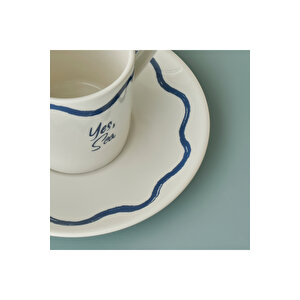 Marine Porselen 2'li Kahve Fincanı Seti Mavi (90 Cc) Mavi