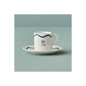 Marine Porselen 2'li Kahve Fincanı Seti Mavi (90 Cc) Mavi