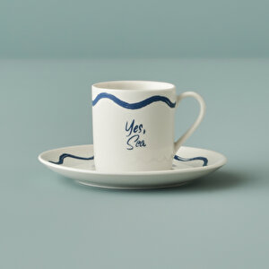 Marine Porselen 2'li Kahve Fincanı Seti Mavi (90 Cc) Mavi