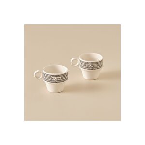 Merci Espresso Seramik 2'li Kahve Fincanı Seti Siyah (105 Cc) Siyah