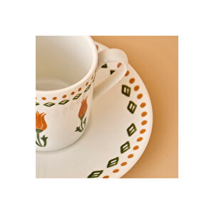 Tulip Porselen 2'li Kahve Fincanı (90 Cc) Çok Renkli