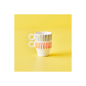 Stripe Seramik Espresso 2'li Set (105 Cc) Çok Renkli