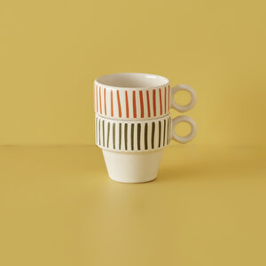Stripe Seramik Espresso 2'li Set (105 Cc) Çok Renkli