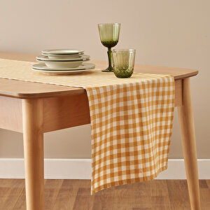 %100 Pamuk Pavia Runner Hardal (50x150 Cm) Hardal