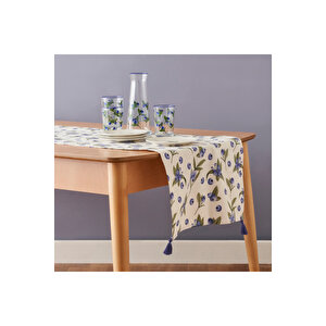 %100 Pamuk Blueberry Runner (50x150 Cm) Çok Renkli